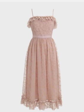 J. Crew Blush Pink Ruffle-Trim Tulle Dress